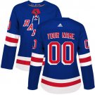 Women's Authentic Royal Blue Home Hockey Jersey New York Rangers Customized