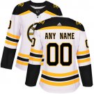 Women's Authentic White Away Hockey Jersey Boston Bruins Customized