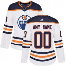 Women's Authentic White Edmonton Oilers Customized Home Hockey Jersey