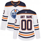 Women's Authentic White Edmonton Oilers Customized Home Hockey Jersey