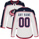 Women's Authentic White Home Hockey Jersey Columbus Blue Jackets Customized