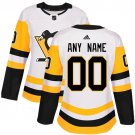 Women's Authentic White Home Hockey Jersey Pittsburgh Penguins Customized