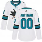 Women's Authentic White Home Hockey Jersey San Jose Sharks Customized