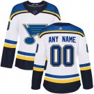 Women's Authentic White Home Hockey Jersey St. Louis Blues Customized