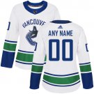 Women's Authentic White Home Hockey Jersey Vancouver Canucks Customized
