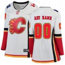 Women's Breakaway White Away Hockey Jersey Calgary Flames Customized