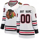 Women's Breakaway White Away Hockey jersey Chicago Blackhawks Customized