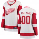 Women's Breakaway White Away Hockey Jersey Detroit Red Wings Customized
