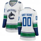 Women's Breakaway White Away Hockey Jersey Vancouver Canucks Customized