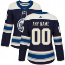 Women's Navy Blue Alternate Hockey Jersey Columbus Blue Jackets Customized