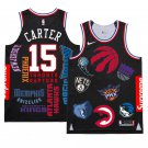 Men's atlanta hawks #15 vince carter supreme team logo jersey black
