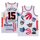 Men's atlanta hawks #15 vince carter supreme team logo jersey white