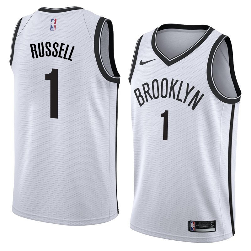 Men/Youth's brooklyn nets #1 d'angelo russell white jersey swingman