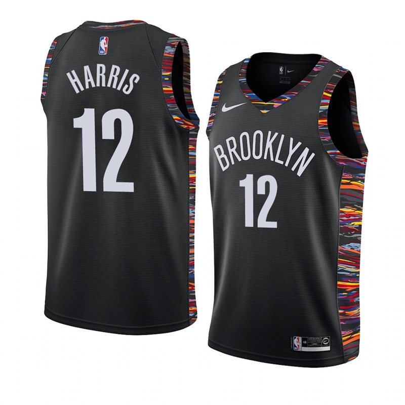 Men/Youth's brooklyn nets #12 joe harris city edition jersey black