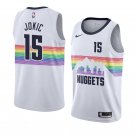 Men/Youth's denver nuggets #15 nikola jokic swingman city edition jersey white