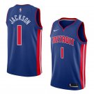 Men/Youth's detroit pistons #1 reggie jackson blue swingman icon edition jersey