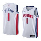 Men/Youth's detroit pistons #1 reggie jackson white jersey swingman