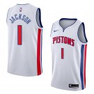 Men/Youth's detroit pistons #1 reggie jackson white swingman jersey