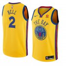 Men/Youth's gold golden state warriors #2 jordan bell city edition swingman jersey