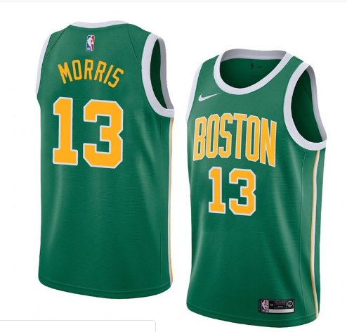 Men/Youth's boston celtics #13 marcus morris earned edition jersey green