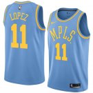 Men/Youth's los angeles lakers #11 brook lopez hardwood classics swingman jersey blue