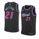 Men/Youth's miami heat #21 hassan whiteside city edition jersey swingman black