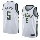 Men/Youth's milwaukee bucks #5 swingman d.j. wilson white jersey