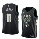 Men/Youth's milwaukee bucks #11 brook lopez swingman black statement jersey