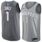 Men/Youth's minnesota timberwolves #1 tyus jones city edition swingman gray jersey