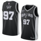 Men/Youth's san antonio spurs #97 rudy gay black new swingman icon edition jersey