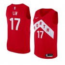 Men/Youth's toronto raptors #17 jeremy lin earned edition jersey red