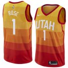 Men/Youth's utah jazz #1 derrick rose city edition swingman orange jersey