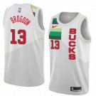 Men/Youth's white-gray milwaukee bucks #13 malcolm brogdon earned edition jersey
