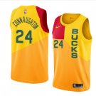 Men/Youth's yellow milwaukee bucks #24 pat connaughton swingman city edition jersey