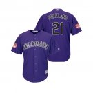 Men/Youth's 2019 Spring Training Colorado Rockies Purple #21 Kyle Freeland Cool Base Jersey