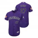 Men/Youth's 2019 Spring Training Colorado Rockies Purple #27 Trevor Story Flex Base Jersey