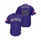 Men/Youth's 2019 Spring Training Colorado Rockies Purple #28 Nolan Arenado Cool Base Jersey