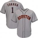 Men/Youth's Astros 1 Carlos Correa Gray Cool Base Jersey
