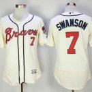 Men/Youth's Atlanta Braves #7 Dansby Swanson Cream Flexbase Jersey