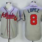 Men/Youth's Atlanta Braves #8 Javier Lopez Gray Throwback Jersey