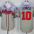Men/Youth's Atlanta Braves #10 Chipper Jones Gray Throwback Jersey
