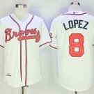 Men/Youth's Atlanta Braves #8 Javier Lopez White Throwback Jersey
