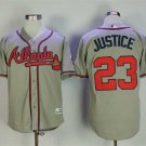 Men/Youth's Atlanta Braves #23 David Justice Gray 1995 Throwback Jersey