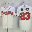Men/Youth's Atlanta Braves #23 David Justice White 1995 Throwback Jersey