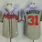 Men/Youth's Atlanta Braves #31 Greg Maddux Gray 1995 Throwback Jersey