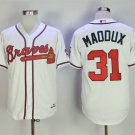 Men/Youth's Atlanta Braves #31 Greg Maddux White 1995 Throwback Jersey