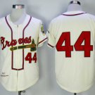 Men/Youth's Atlanta Braves #44 Hank Aaron Cream 1957 M&N Jersey
