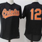 Men/Youth's Baltimore Orioles #12 Roberto Alomar Black M&N Throwback Pullover Jersey