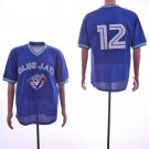 Men/Youth's Blue Jays 12 Roberto Alomar Blue Mesh Throwback Jersey