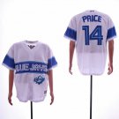 Men/Youth's Blue Jays 14 David Price White Cool Base Jersey